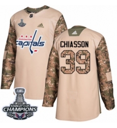 Youth Adidas Washington Capitals #39 Alex Chiasson Authentic Camo Veterans Day Practice 2018 Stanley Cup Final Champions NHL Jersey