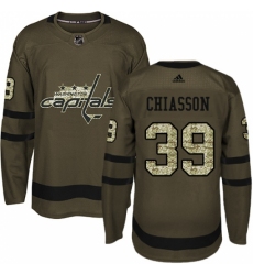 Youth Adidas Washington Capitals #39 Alex Chiasson Authentic Green Salute to Service NHL Jersey