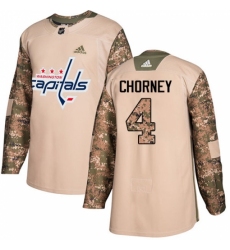 Men's Adidas Washington Capitals #4 Taylor Chorney Authentic Camo Veterans Day Practice NHL Jersey