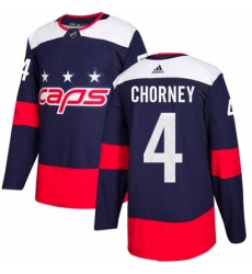 Men's Adidas Washington Capitals #4 Taylor Chorney Authentic Navy Blue 2018 Stadium Series NHL Jersey