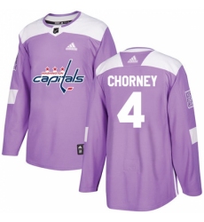 Men's Adidas Washington Capitals #4 Taylor Chorney Authentic Purple Fights Cancer Practice NHL Jersey