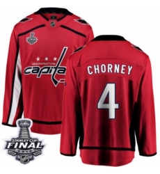 Men's Washington Capitals #4 Taylor Chorney Fanatics Branded Red Home Breakaway 2018 Stanley Cup Final NHL Jersey
