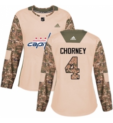 Women's Adidas Washington Capitals #4 Taylor Chorney Authentic Camo Veterans Day Practice NHL Jersey