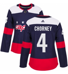 Women's Adidas Washington Capitals #4 Taylor Chorney Authentic Navy Blue 2018 Stadium Series NHL Jersey