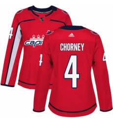 Women's Adidas Washington Capitals #4 Taylor Chorney Authentic Red Home NHL Jersey