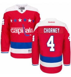 Women's Reebok Washington Capitals #4 Taylor Chorney Premier Red Third NHL Jersey