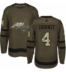 Youth Adidas Washington Capitals #4 Taylor Chorney Authentic Green Salute to Service NHL Jersey