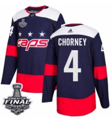 Youth Adidas Washington Capitals #4 Taylor Chorney Authentic Navy Blue 2018 Stadium Series 2018 Stanley Cup Final NHL Jersey