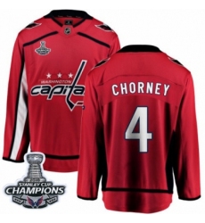 Youth Washington Capitals #4 Taylor Chorney Fanatics Branded Red Home Breakaway 2018 Stanley Cup Final Champions NHL Jersey