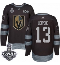 Men's Adidas Vegas Golden Knights #13 Brendan Leipsic Authentic Black 1917-2017 100th Anniversary 2018 Stanley Cup Final NHL Jersey