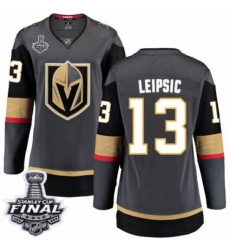 Women's Vegas Golden Knights #13 Brendan Leipsic Authentic Black Home Fanatics Branded Breakaway 2018 Stanley Cup Final NHL Jersey