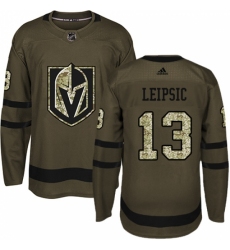 Youth Adidas Vegas Golden Knights #13 Brendan Leipsic Authentic Green Salute to Service NHL Jersey