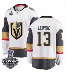 Youth Vegas Golden Knights #13 Brendan Leipsic Authentic White Away Fanatics Branded Breakaway 2018 Stanley Cup Final NHL Jersey