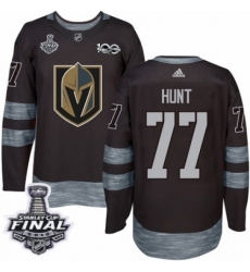 Men's Adidas Vegas Golden Knights #77 Brad Hunt Authentic Black 1917-2017 100th Anniversary 2018 Stanley Cup Final NHL Jersey