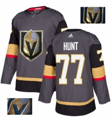 Men's Adidas Vegas Golden Knights #77 Brad Hunt Authentic Gray Fashion Gold NHL Jersey
