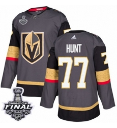 Men's Adidas Vegas Golden Knights #77 Brad Hunt Premier Gray Home 2018 Stanley Cup Final NHL Jersey