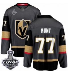Men's Vegas Golden Knights #77 Brad Hunt Authentic Black Home Fanatics Branded Breakaway 2018 Stanley Cup Final NHL Jersey