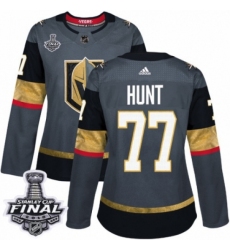 Women's Adidas Vegas Golden Knights #77 Brad Hunt Authentic Gray Home 2018 Stanley Cup Final NHL Jersey