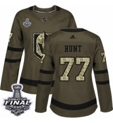 Women's Adidas Vegas Golden Knights #77 Brad Hunt Authentic Green Salute to Service 2018 Stanley Cup Final NHL Jersey
