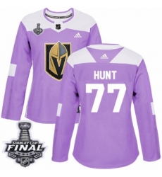 Women's Adidas Vegas Golden Knights #77 Brad Hunt Authentic Purple Fights Cancer Practice 2018 Stanley Cup Final NHL Jersey