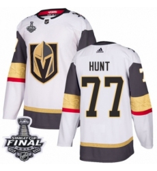 Youth Adidas Vegas Golden Knights #77 Brad Hunt Authentic White Away 2018 Stanley Cup Final NHL Jersey