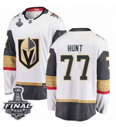 Youth Vegas Golden Knights #77 Brad Hunt Authentic White Away Fanatics Branded Breakaway 2018 Stanley Cup Final NHL Jersey