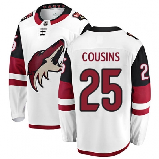Men's Arizona Coyotes #25 Nick Cousins Authentic White Away Fanatics Branded Breakaway NHL Jersey Men's Arizona Coyotes #25 Nick Cousins Authentic White Away Fanatics Branded Breakaway NHL Jersey