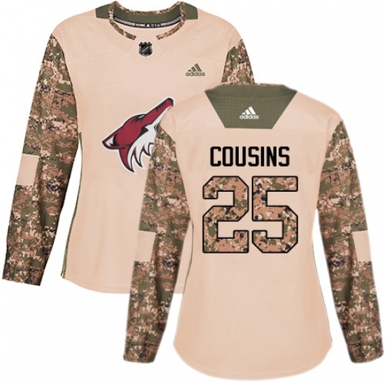 Women's Adidas Arizona Coyotes #25 Nick Cousins Authentic Camo Veterans Day Practice NHL Jersey Women's Adidas Arizona Coyotes #25 Nick Cousins Authentic Camo Veterans Day Practice NHL Jersey