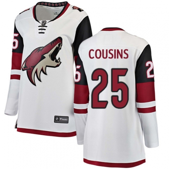 Women's Arizona Coyotes #25 Nick Cousins Authentic White Away Fanatics Branded Breakaway NHL Jersey Women's Arizona Coyotes #25 Nick Cousins Authentic White Away Fanatics Branded Breakaway NHL Jersey