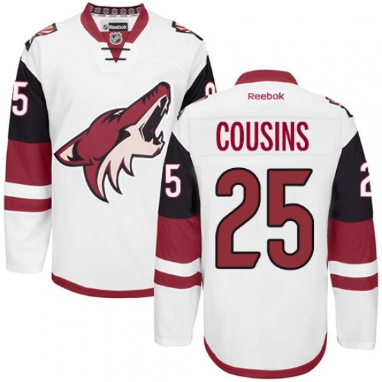 Youth Reebok Arizona Coyotes #25 Nick Cousins Authentic White Away NHL Jersey Youth Reebok Arizona Coyotes #25 Nick Cousins Authentic White Away NHL Jersey
