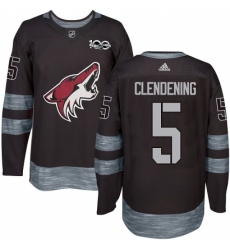 Men's Adidas Arizona Coyotes #5 Adam Clendening Authentic Black 1917-2017 100th Anniversary NHL Jersey Men's Adidas Arizona Coyotes #5 Adam Clendening Authentic Black 1917-2017 100th Anniversary NHL Jersey