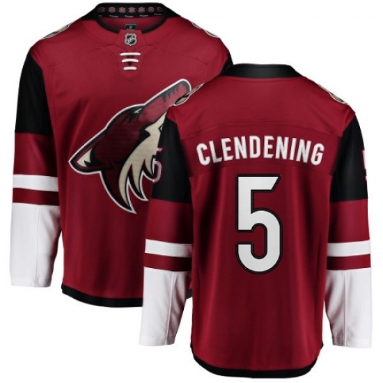 Men's Arizona Coyotes #5 Adam Clendening Authentic Burgundy Red Home Fanatics Branded Breakaway NHL Jersey Men's Arizona Coyotes #5 Adam Clendening Authentic Burgundy Red Home Fanatics Branded Breakaway NHL Jersey