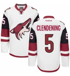 Men's Reebok Arizona Coyotes #5 Adam Clendening Authentic White Away NHL Jersey