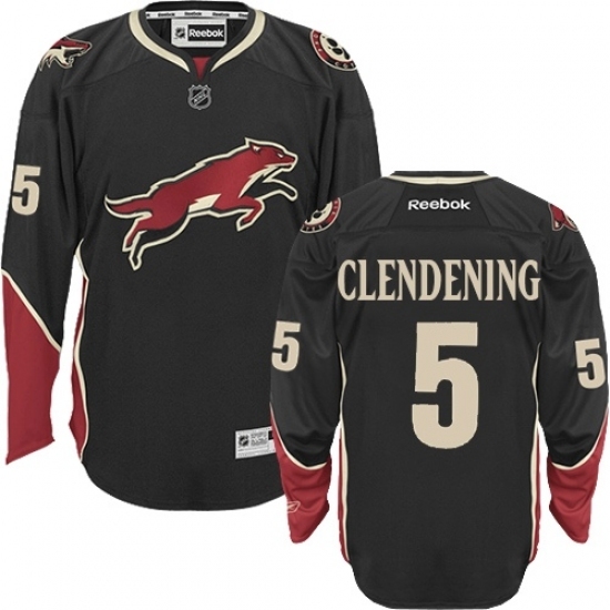 Men's Reebok Arizona Coyotes #5 Adam Clendening Premier Black Third NHL Jersey Men's Reebok Arizona Coyotes #5 Adam Clendening Premier Black Third NHL Jersey