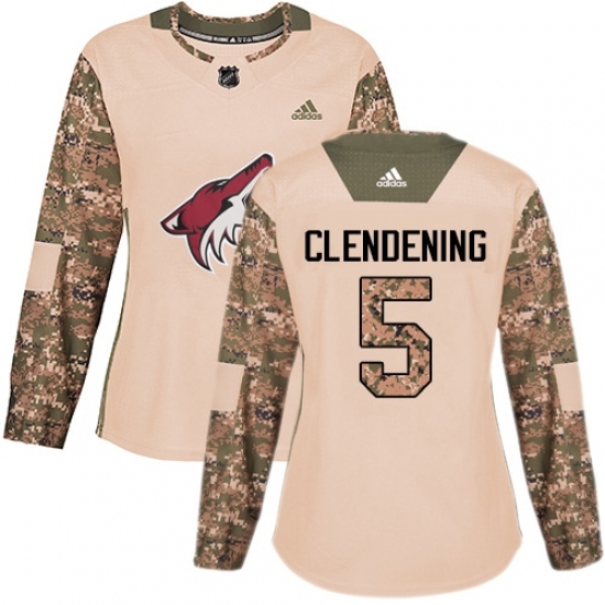 Women's Adidas Arizona Coyotes #5 Adam Clendening Authentic Camo Veterans Day Practice NHL Jersey Women's Adidas Arizona Coyotes #5 Adam Clendening Authentic Camo Veterans Day Practice NHL Jersey