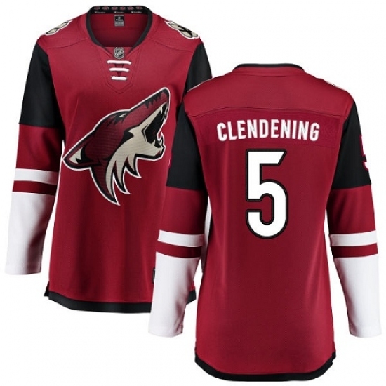 Women's Arizona Coyotes #5 Adam Clendening Authentic Burgundy Red Home Fanatics Branded Breakaway NHL Jersey Women's Arizona Coyotes #5 Adam Clendening Authentic Burgundy Red Home Fanatics Branded Breakaway NHL Jersey