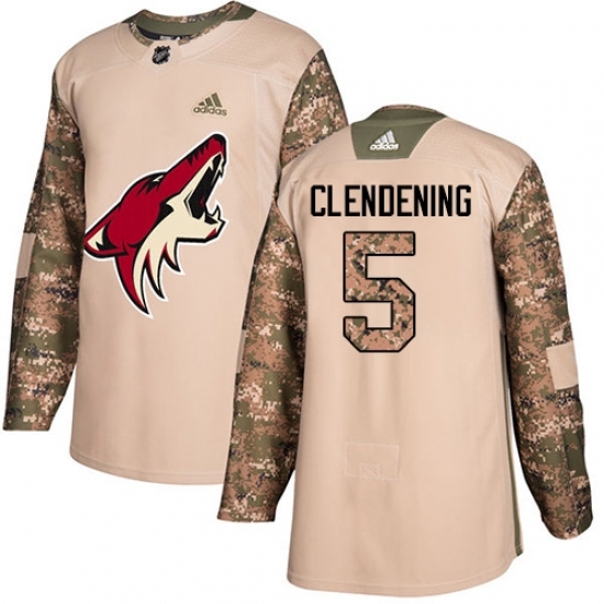 Youth Adidas Arizona Coyotes #5 Adam Clendening Authentic Camo Veterans Day Practice NHL Jersey Youth Adidas Arizona Coyotes #5 Adam Clendening Authentic Camo Veterans Day Practice NHL Jersey