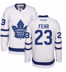 Men's Reebok Toronto Maple Leafs #23 Eric Fehr Authentic White Away NHL Jersey