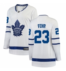 Women's Toronto Maple Leafs #23 Eric Fehr Authentic White Away Fanatics Branded Breakaway NHL Jersey