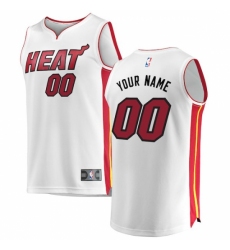 Men's Miami Heat Fanatics Branded White Fast Break Custom Replica Jersey - Association Edition