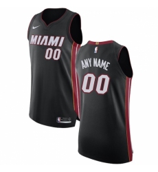 Men's Miami Heat Nike Black Authentic Custom Jersey - Icon Edition