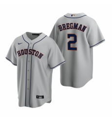 Men's Nike Houston Astros #2 Alex Bregman Gray Road Stitched Baseball Jersey