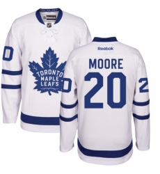 Men's Reebok Toronto Maple Leafs #20 Dominic Moore Authentic White Away NHL Jersey