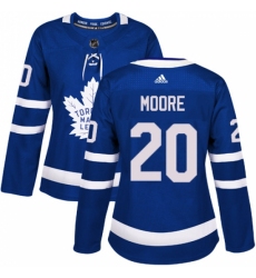 Women's Adidas Toronto Maple Leafs #20 Dominic Moore Authentic Royal Blue Home NHL Jersey