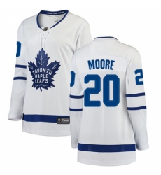 Women's Toronto Maple Leafs #20 Dominic Moore Authentic White Away Fanatics Branded Breakaway NHL Jersey