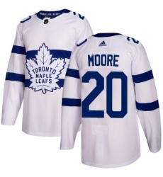 Youth Adidas Toronto Maple Leafs #20 Dominic Moore Authentic White 2018 Stadium Series NHL Jersey