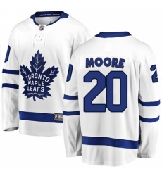 Youth Toronto Maple Leafs #20 Dominic Moore Fanatics Branded White Away Breakaway NHL Jersey