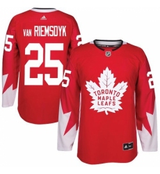 Men's Adidas Toronto Maple Leafs #25 James Van Riemsdyk Authentic Red Alternate NHL Jersey