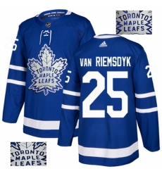 Men's Adidas Toronto Maple Leafs #25 James Van Riemsdyk Authentic Royal Blue Fashion Gold NHL Jersey