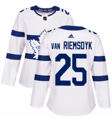 Women's Adidas Toronto Maple Leafs #25 James Van Riemsdyk Authentic White 2018 Stadium Series NHL Jersey
